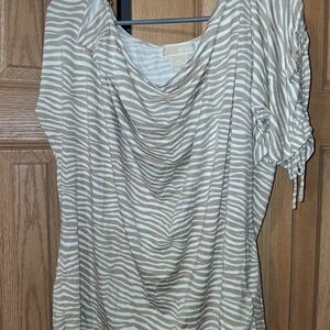 Michael Kors Beige and White Striped Blouse